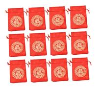 WATIIFUFU 12pcs Brocade Drawstring Gift Bags for Jewelry and Wedding Candy Delicate Chinese Style Pouch with Sturdy Cord Party Favor Storage Bags for Wedding Birthday and Gift Wrapping