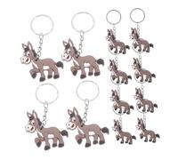 WATIIFUFU 12Pcs Cute Donkey Keychain Pendants Fashionable Animal Keyring Charms for Vivid Portable DIY Keychain Decorations Party Prizes