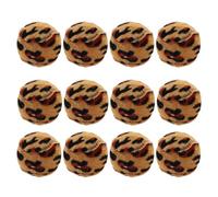 WATIIFUFU 12pcs Interactive Soft Fabric Pet Chew Balls for Cats and Dogs Leopard Print Indoor Play for Cat Training and Teething, 1.57inch Cute Knitted Cotton Balls
