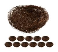 WATIIFUFU 12pcs Mini Faux Bird Nests 7cm Brown Simulated Decorative Birdcage Accessories for Garden Photography Easter Craft DIY Micro Landscape Props