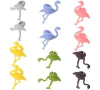 WATIIFUFU 12Pcs Silicone Flamingo Wine Glass Markers Stemware Identifiers Reusable Drink Tags for Weddings Parties Bridal Showers and Cocktail Events