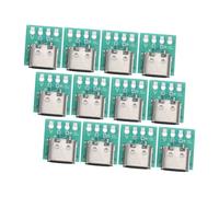 WATIIFUFU 12pcs USB C Connector Board Type C Female Socket with Pcb Conversion Board DIY Installation for Stable Data Transmission in Home and Office Use