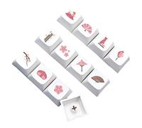 WATIIFUFU 12pcs XDA Height Sakura Keycaps for Mechanical Keyboards Custom Thermal Sublimation Gaming Keycap Set Honey Milk Color Compatible Cherry Mechanical