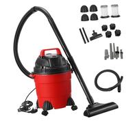WATIIFUFU 15l Wet and Dry Vacuum Cleaner with Strong Suction, Corded Multipurpose Household Extractor, Plastic Tank, Dual Filters, 9pcs Accessory Kit for Home and Workshop Cleaning, Uk Plug Ac230v