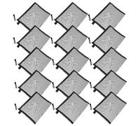 WATIIFUFU 15Pcs Black A5 Mesh Cosmetic Bags with Zipper, Lightweight Travel Makeup Organizer Pouches for Toiletries, Stationery and Clothing Storage
