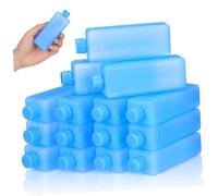 WATIIFUFU 15pcs Mini Air Conditioner Fan Ice Packs, Reusable Food Cooling Blocks, PE Freezer Boxes for Offices and Small Spaces