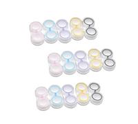 WATIIFUFU 15pcs Portable Leakproof Dual Lens Storage Box Transparent Organizer with Creative Double Case Design Compact Holder for Travel and Outdoor Use Assorted Pink Blue Purple Yellow