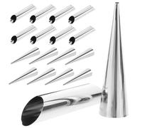 WATIIFUFU 16pcs Stainless Steel Croissant Moulds Cone Roll Bread Baking Tools for Danish Pastry and Horn Shaped Croissants Baking Set