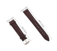WATIIFUFU 18mm Women’s Watch Strap Faux Leather Replacement Band with Quick Release Silver Buckle Dark Brown Adjustable Bracelet for Smartwatch Accessories