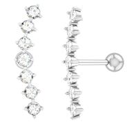 WATIIFUFU 1pair Zircon Ear Climber Earrings for Women Hypoallergenic Jewelry Chic Crawler Design for Special Occasions Travel and Daily Wear