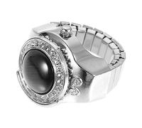 WATIIFUFU 1Pc Creative Retro Design Metal Ring Watch Stylish Finger Watch with Elastic Band Comfortable and Durable for Long Term Use Unique Accessory Highlighting Your Personality