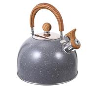 WATIIFUFU 1pc Whistling Kettle Stainless Steel Teakettle High Temperature Resistance for Induction Cookers Gas Stoves and Office Use Automatic Whistling Function Marble Pattern Design