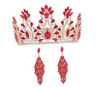 WATIIFUFU 1set Bridal Jewelry Set Baroque Rhinestone Crown and Dangle Earrings for Weddings Parties and Dance Performances Stunning Costume Accessories for Women Eye-catching Fairy