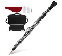 WATIIFUFU 1set Key Semi-automatic Oboe with Carry Bag Cleaning Cloth Gloves and Reed -key Woodwind Instrument with Fine Tuning and Comfortable Grip for Performance and Practice