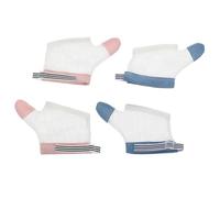 WATIIFUFU 2 Pairs Thumb Gloves for Infants, Stop Thumb Finger Protectors with Nail Biting Treatment, Stop Mittens for Boys, Size M, Striped Pattern