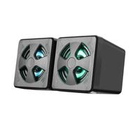 WATIIFUFU 2 PCS Mini Wired USB Computer Speakers with Rgb LED Lighting Portable Stereo Loudspeakers for Desktop Laptop Heavy Bass Design Stable High-performance Multimedia Sound System