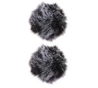 WATIIFUFU 2 Pieces Black and White Plush Microphone Covers Windshield Protector Soft Fur Mic Sleeve for Ktv Singing and Live Performance Accessories
