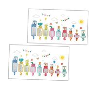 WATIIFUFU 2 Sets Multiplication Table Wall Stickers with Animal Designs PVC Educational Wall Decals for S and Nursery Decorations