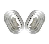 WATIIFUFU 2 Sets Oval Cookie Mould Baking Molds Christmas Cookie Cutters Stainless Steel Biscuit Cutter Kitchen Utensil Silver