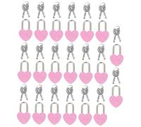 WATIIFUFU 20 Sets Mini Heart Shaped Padlock Sturdy Material Small Locks with Keys for Suitcase Diary Backpack Creative Couple Use Lightweight Travel Security