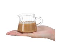 WATIIFUFU 200ml Small Glass Creamer Pitcher High Borosilicate Milk Jug Milk Frothing Pitcher for Home and Restaurant