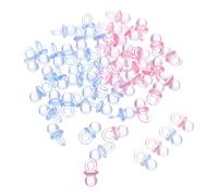 WATIIFUFU 200PCS Acrylic Shower Pacifier Charms with Hanging Mini Pink Blue Pendant Decorations for Diaper Cakes Nursery Garland Phone Charm Accessories Party Favor Confetti for Newborn