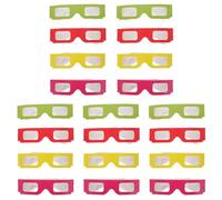 WATIIFUFU 20pcs 3D Anaglyph Glasses for Movies with Cardboard Frame, Multipurpose 3D Viewing Glasses Set in Red, Yellow, Green, and Rose for TV and Home Theater Use