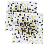 WATIIFUFU 20pcs Black Dots Printed Napkins Tissue Paper Towels for Wedding Birthday Party Star and Dot Pattern Highly Absorbent Durable Tableware