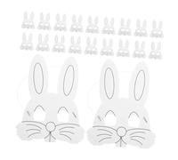 WATIIFUFU 20pcs Paintable Paper Rabbits Masks for DIY Craft Activities Lightweight Masquerade Masks for Easter Party Favors School Art Projects and Halloween Costume
