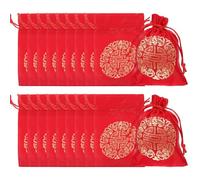 WATIIFUFU 20pcs Satin Drawstring Candy Bags for Chinese New Year, 13.5x10cm Silk Lucky Pouch Bags for Jewelry Storage and Present Packing
