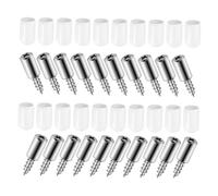 WATIIFUFU 20pcs Self-Tapping Screws with Rubber Sleeve Hard Cabinet and Laminate Support Screws Non-Slip Partition Nails for Wardrobe Bookcase Shoe Cabinet Quick Setup Sturdy Metal