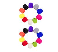 WATIIFUFU 20pcs Thick Microphone Windscreen Sponge Covers, Multi-Color Handheld Mic Windshield Muff Anti-Spray Protection for Home KTV Karaoke, Reusable Microphone Protector Sleeve