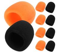WATIIFUFU 20Pcs Universal Handheld Microphone Covers Sponge Windscreens Wind Noise Reduction Mic Covers for Karaoke Ktv Party Singing - Black and Orange, Thick Sponge Sleeve