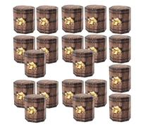 WATIIFUFU 20pcs Vintage Hexagonal Treasure Chest Candy Boxes, Foldable Paper Storage Boxes in Coffee Colour, Portable Party Favour Bags for Travel and Western Party Supplies