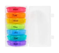 WATIIFUFU 21-Compartment Rainbow Weekly Pill Organizer Box, Portable Medicine Storage Case for Daily Vitamins and Tablets, Practical Travel Pill Container