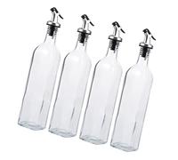 WATIIFUFU 250ml Glass Kitchen Condiment Bottle Set 4-Piece Multipurpose Seasoning Dispenser Olive Oil Pouring Container for Cooking Suitable for Home Use