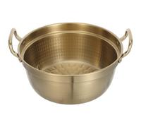 WATIIFUFU 2l Stainless Steel Saucepan with Dual Handles, Efficient Heat Distribution, Induction Compatible Cooking Pot for Kitchen Use and Cooking Noodles, Golden Finish
