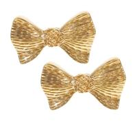 WATIIFUFU 2pcs Antique Brass Bowknot Cabinet Drawer Pulls Stylish Wardrobe Handles with Polished Finish Easy to Install Bow Decorative Knobs for Furniture Drawers and Dressers