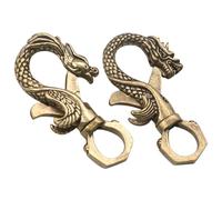 WATIIFUFU 2Pcs Antique Brass Dragon and Keychain Clasp Heavy Duty DIY Key Hooks for Men Vintage Chinese Style Key Chain Accessories for Belt and Bag Carrying