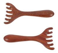 WATIIFUFU 2pcs Antler Massage Tool for Scalp Massage Comb Wooden Guasha Tools for Face Scraping Massager
