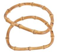 WATIIFUFU 2pcs Bamboo Bag Handles Replacement Purse Grips for DIY Handbag Making Wear Resistant Strap Accessory for Bags for Beach and Straw Handbags