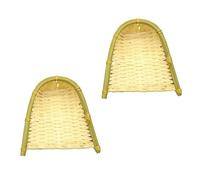 WATIIFUFU 2Pcs Bamboo Woven Dustpan Rustic Decorative Handicraft Storage Basket Multi-purpose Natural Wall Hanging Background Props for Home Decor