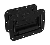 WATIIFUFU 2pcs Black Spring Loaded Metal Handles Heavy Duty Recessed Pulls for Toolboxes Cabinets Chests and DIY Installation