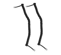 WATIIFUFU 2Pcs Coiled Phone Cords for Landlines Flexible Telephone Receiver Cables with Stable Signal Transmission Easy Installation Noise- Black