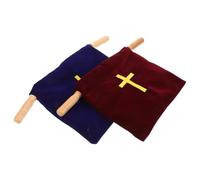 WATIIFUFU 2pcs Dedication Bag Baptisms Bags with Poles Communion Decorations Religious Offering Pouch Holy Communion