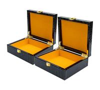 WATIIFUFU 2pcs Flip-Cover Cigar Storage Box with Handle Portable Pu and Iron Cigar Case for Travel Compact Protective Decorative Holder