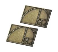 WATIIFUFU 2pcs Golden Ratio Math Lapel Pins in Vintage Metal Brooch Style, Creative Academic Design Symbolizing Intelligence and Balance, for Back to School Or Sweaters