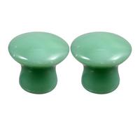 WATIIFUFU 2Pcs Green Mushroom Shaped Facial Beauty Massaging Jade Stones for Face and Body Polished Scraping Boards for Enhanced Skincare Absorption Comfortable Grip for Spa Therapy and