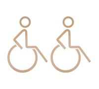 WATIIFUFU 2pcs Handicap Restroom Vinyl Decal Signs with Wheelchair Symbol, Acrylic Waterproof Bathroom Door Stickers, Easy Installation, Elegant Polished Look for Restaurant and Outdoor Use