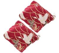 WATIIFUFU 2pcs Key Pouch Change Purses Vintage Japanese Vintage Aesthetic Cloth Cotton Fabric Compact and Portable Resistant to Wear Coin Purse for Everyday Use